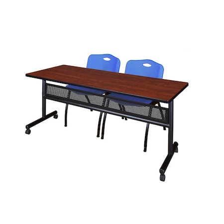 Kobe Rectangle FlipTop Table, 72" W, 29" H, Laminate Top, Cherry MKFTM7224CH47BE